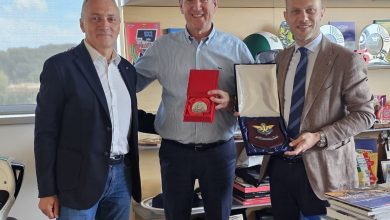 Incontro tra il Presidente della FMI Giovanni Copioli, il Sindaco di Camerino Roberto Lucarelli e il Presidente del Moto Club Camerino Stefano Ronconi